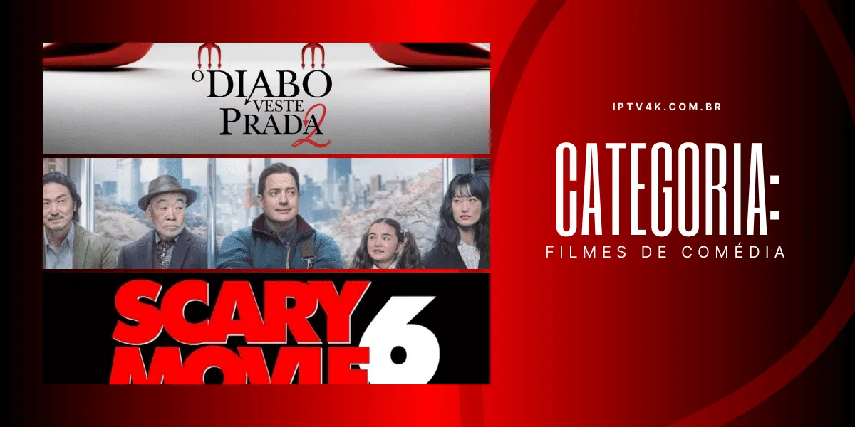 Categoria filmes de comédia com destaque para lançamentos do cinema.